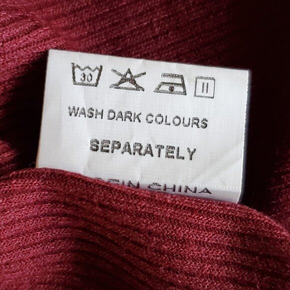 Women's L Midi Dress Sleeveless Cowl Neck Knit Stretch Maroon Red Elastic Waist - Picture 13 of 13